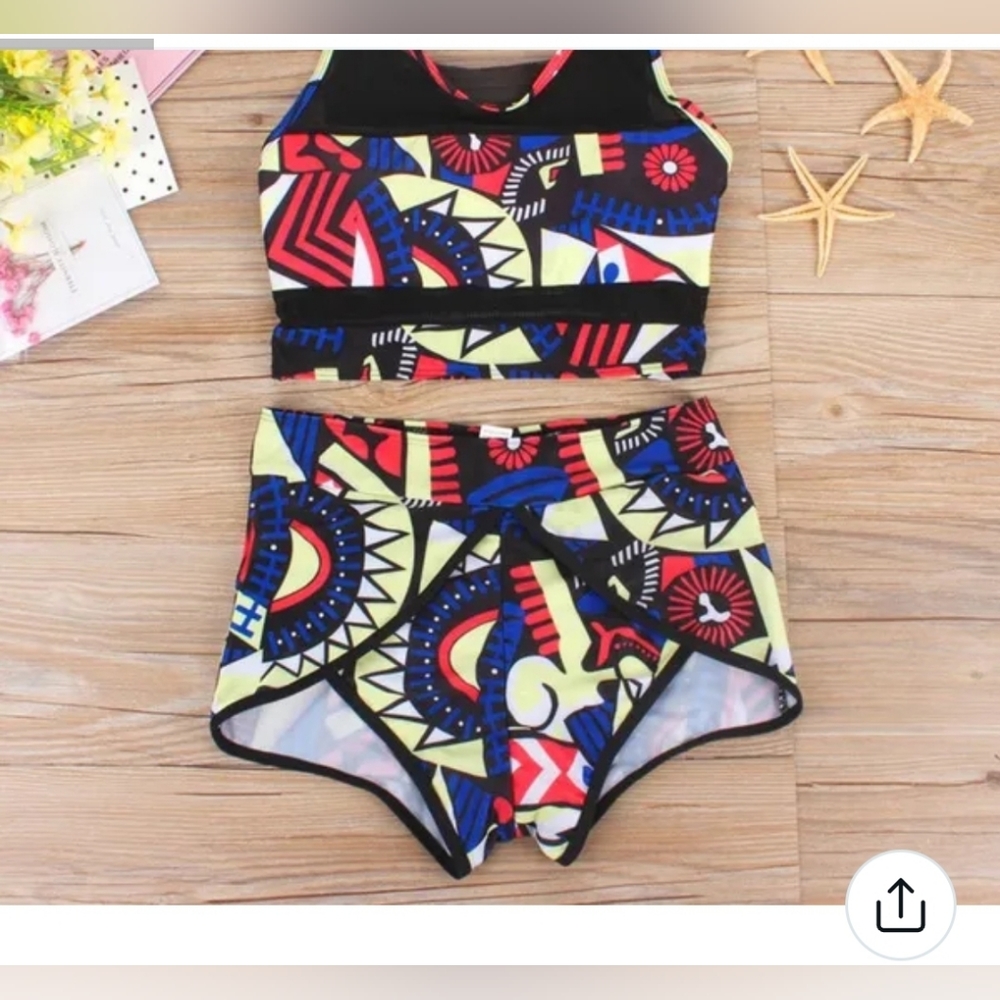 African Print Swim Set - Picture 2 of 14